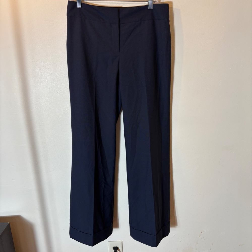 Ann Taylor Signature Fit Wide Leg Dress Pants Size 6 Navy Blue
